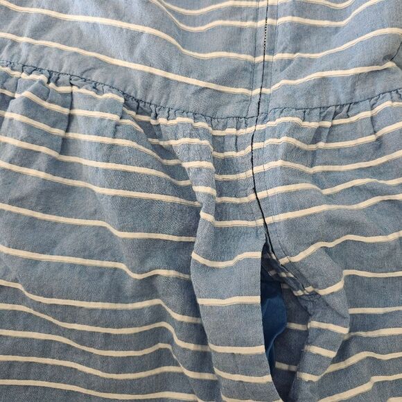 Gap Linen Spaghetti Strap Fully Lined Striped Mini Summer Sundress Pockets Sz 10 - Picture 5 of 14